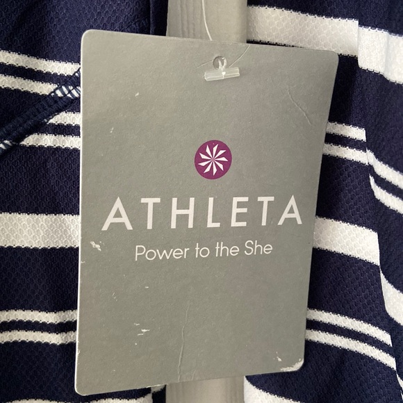 Athleta Dresses & Skirts - Athleta Brand New Beach Dress size M navy blue and white see pictures